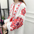 Floral Embroidered  Cotton Linen Long Sleeve Maxi Dress