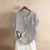 Summer Cotton Linen Rope Mujer Tshirt