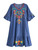 Vintage Chic Floral Embroidered Denim Mini Dress