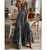 Retro Pattern Summer High Waist Maxi Cover-Up Dress