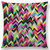 Rainbow Print Geometric Linen Cotton Pillow Case