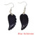 3Pairs Fashion Natural Amethyst Angel Wing Earrings