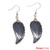 3Pairs Fashion Natural Amethyst Angel Wing Earrings