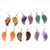 3Pairs Fashion Natural Amethyst Angel Wing Earrings
