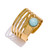 Trendy Charm Stone Stainless Steel Adjustable Ring