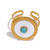 Trendy Charm Stone Stainless Steel Adjustable Ring