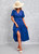 Elegant Solid Puff Sleeve Cotton Linen Dress