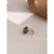 Temperament Green Stainless Metal Statement Ring