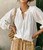 Boho White Ruffle Loose Patchwork Blouse