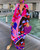 Abstract Lantern Sleeve O-neck Summer Maxi Dress