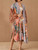 Fashion Chic Crane Floral Batwing Sleeve Robe Cover-up