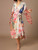 Fashion Chic Crane Floral Batwing Sleeve Robe Cover-up