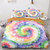 Spiral Colorful Rainbow Tie Dye Abstract Bedding - 173x218cm
