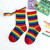 Fashion Rainbow Stripe Breathable Cotton  Long Socks 1-8 Year