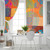 Ethnic Retro Circle Printed Fabric Drapes Curtain (Floral Multicolor)