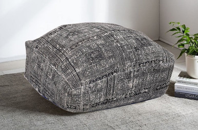 Black & White Abstract Yoga Meditation Moroccan Cushion Cover - Ishka