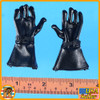 WWII Soviet Ace Pilot - Black Leather Gloves #1 - 1/6 Scale -