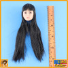 S35 - Female Head w/ Rooted Black Ponytails - 1/6 Scale -