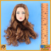 S39 - Suntan Female Head w/ Brown hair - 1/6 Scale -