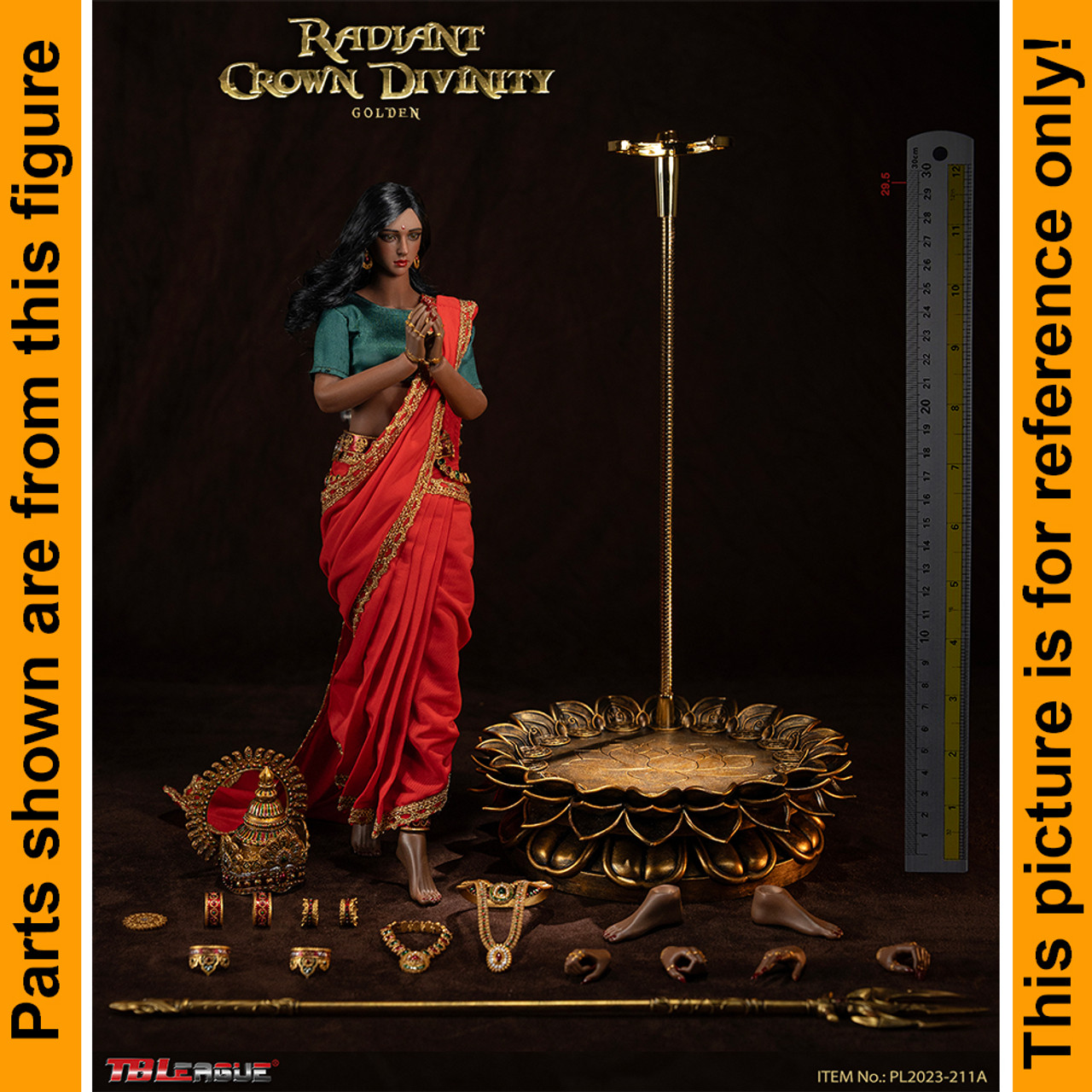 Radiant Crown Divinity (Gold) - Saree Skirt & Blouse - 1/6 Scale -