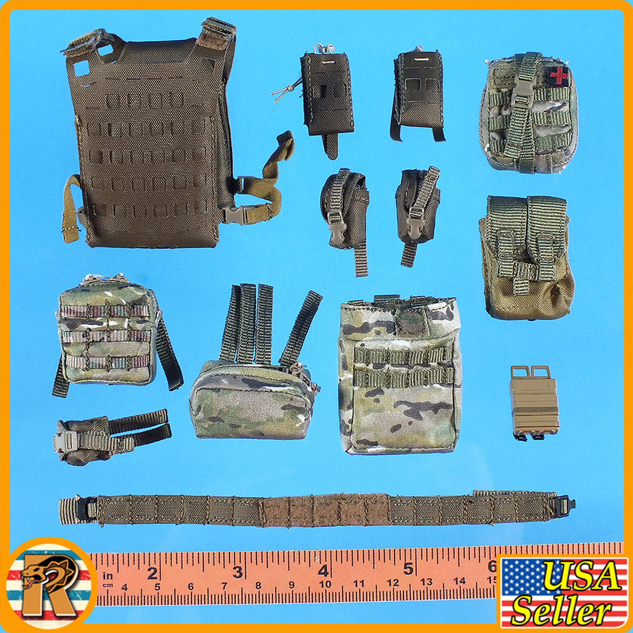 Commando Parachutiste - Full Vest and Pouch Set - 1/6 Scale -