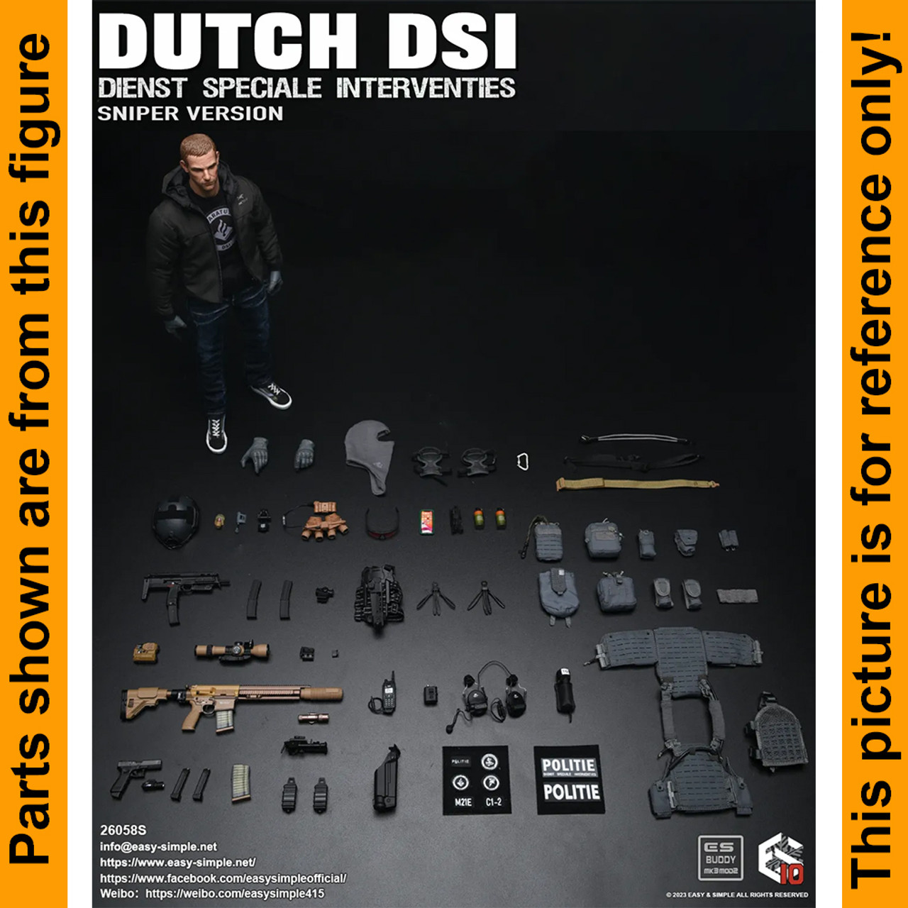 Dutch DSI Sniper - Metal Handcuffs - 1/6 Scale -
