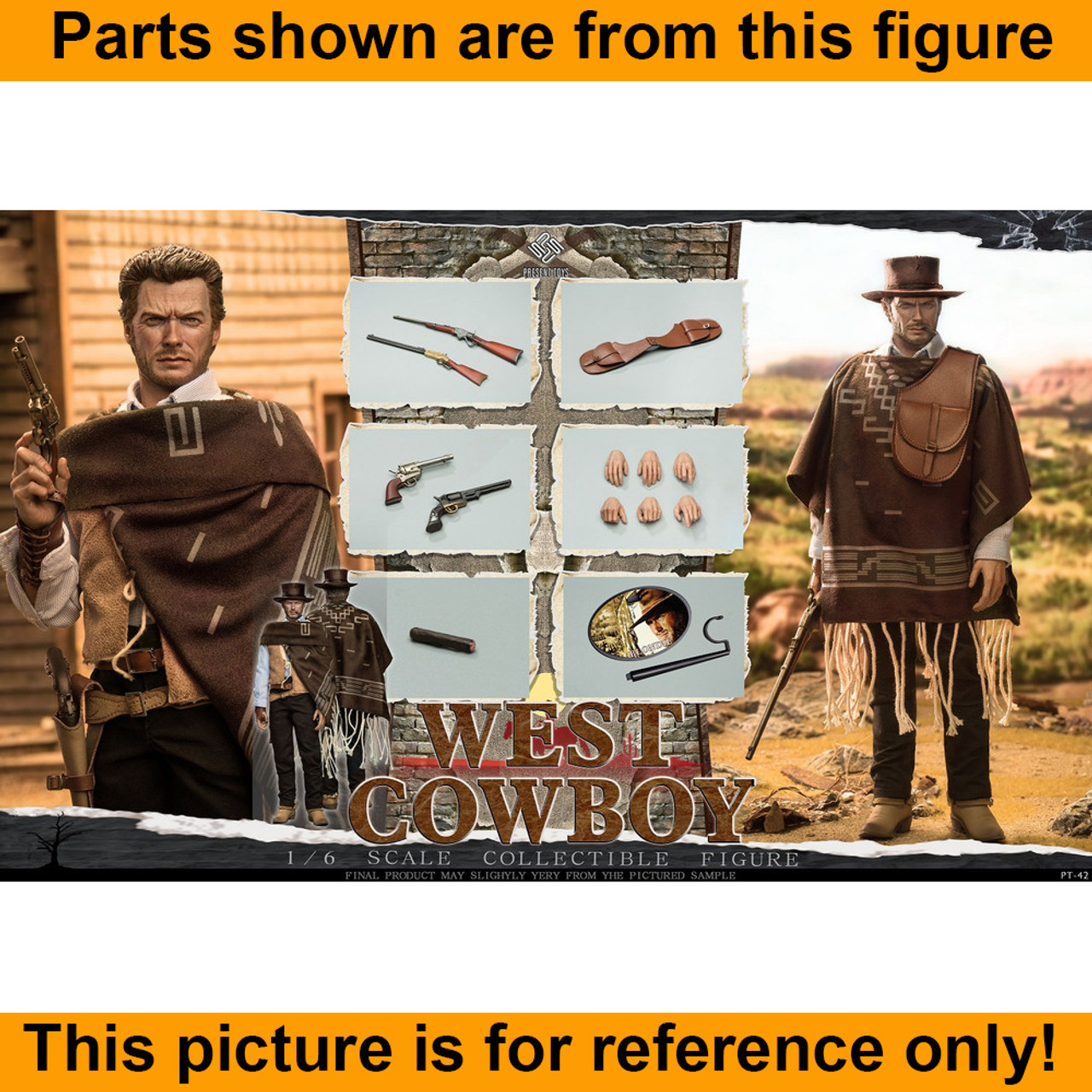 West Cowboy - Revolver & Belt Set #1 - 1/6 Scale -