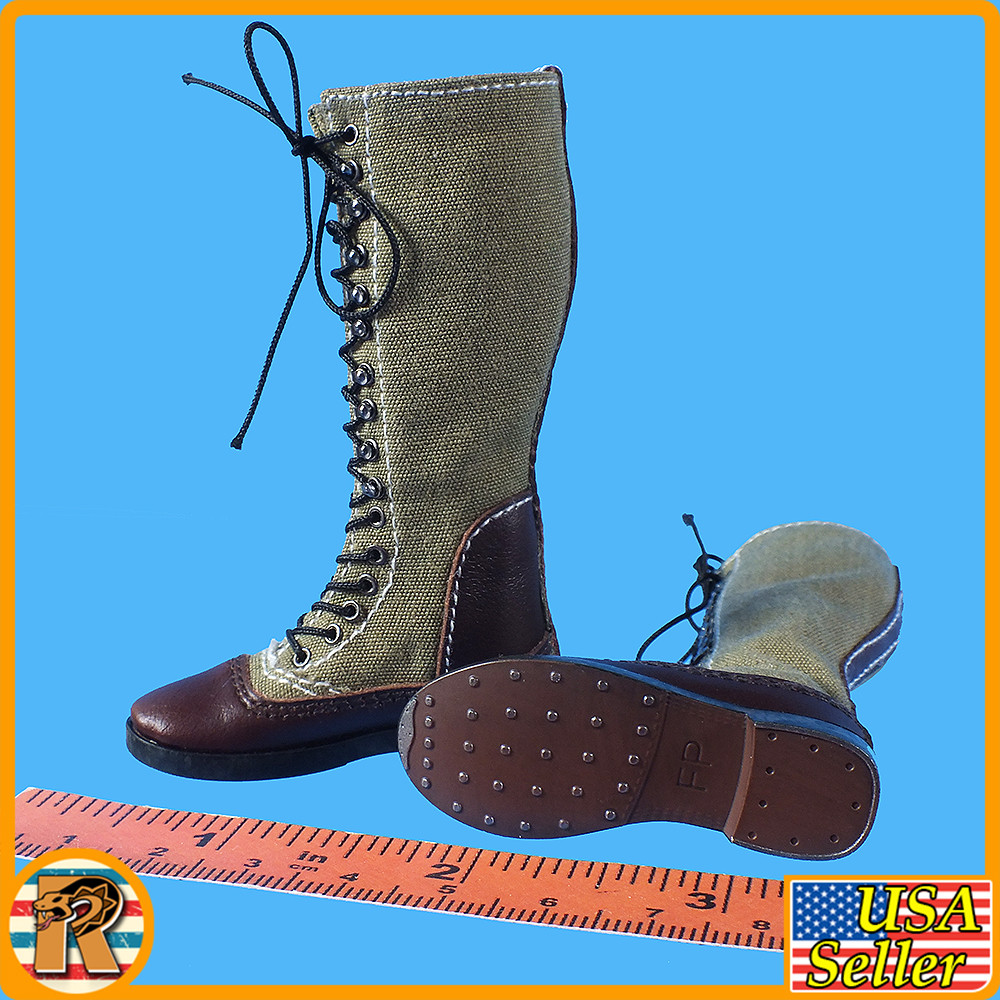 Tunsia German DAK - Tall Boots w/ Feet - 1/6 Scale -