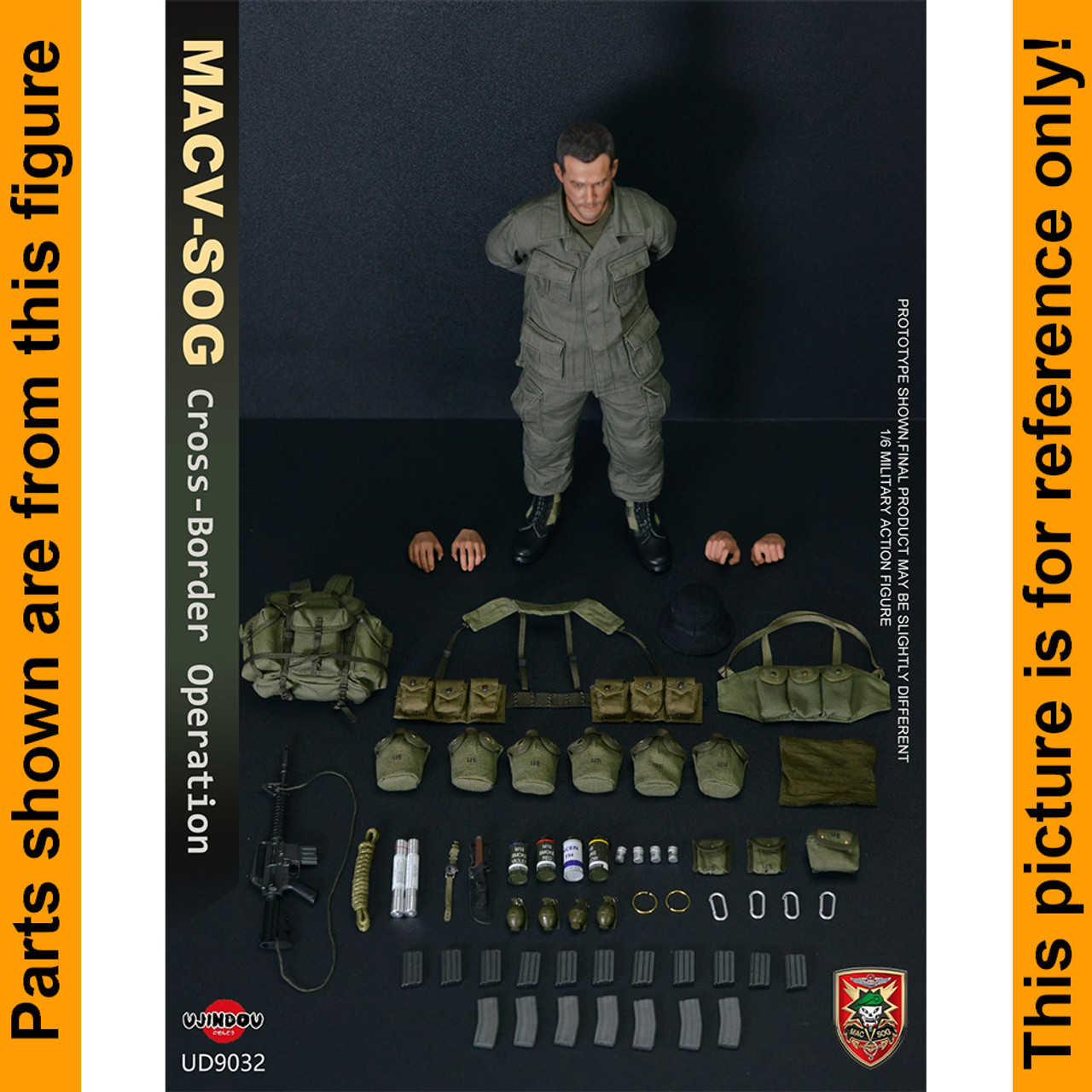 MACV-SOG Cross Border  - Black Boonie Hat - 1/6 Scale