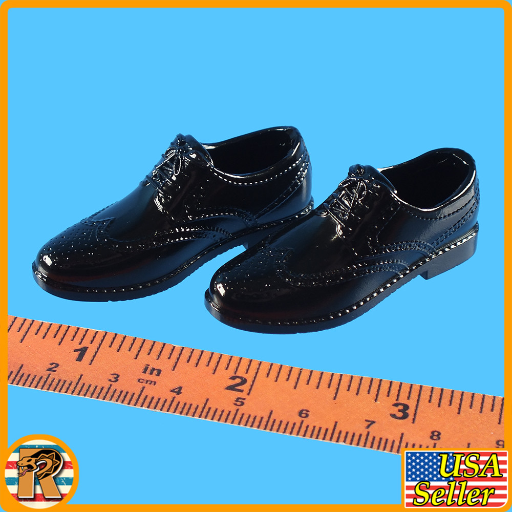 ZY Shoes - Brogue Shoes (Black) #5 - 1/6 Scale