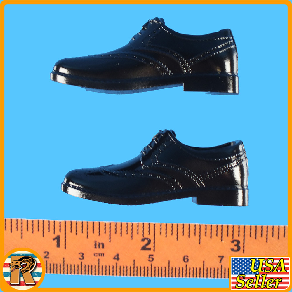 ZY Shoes - Brogue Shoes (Black) #5 - 1/6 Scale