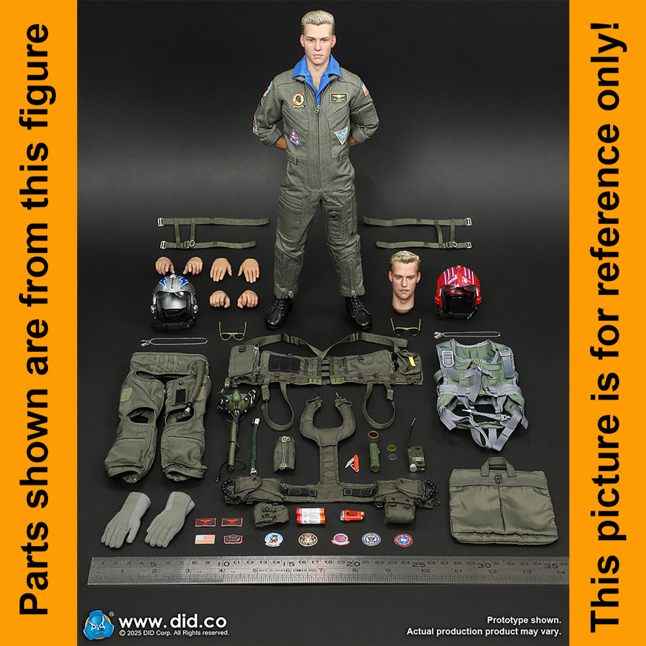 US Navy F-14 Pilot - Head Sculpt (Goose) - 1/6 Scale
