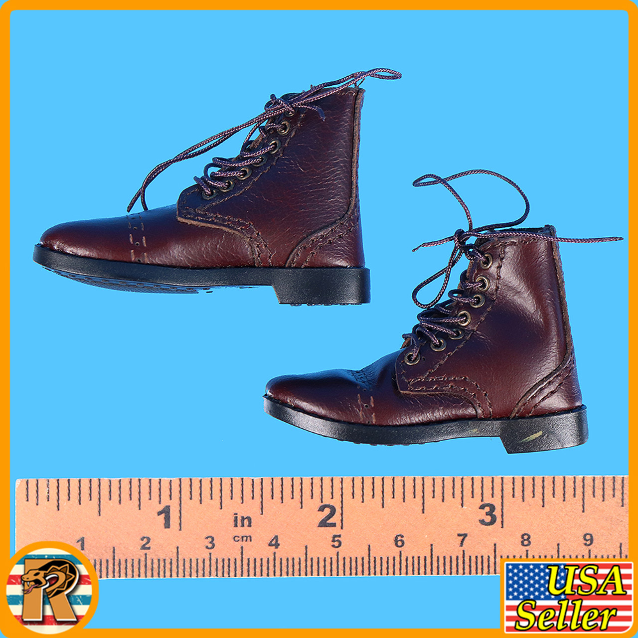 Sherman Tank Loader - Leather Boots (for Feet) - 1/6 Scale