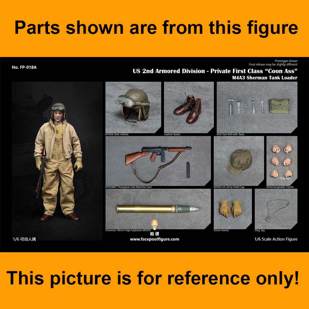 Sherman Tank Loader - Tanker Jacket w/ Patch - 1/6 Scale