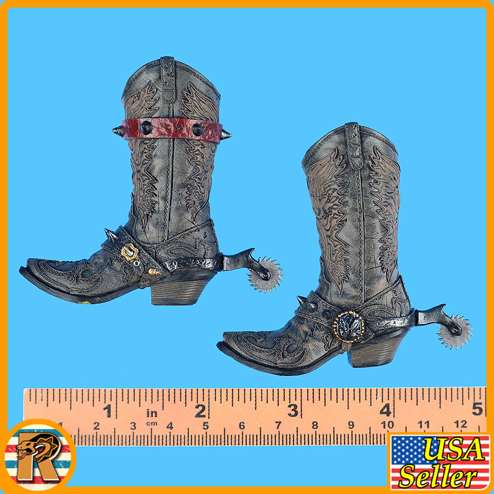 Gunslinger Hell Dominator - Boots w/ Spurs *READ* - 1/6 Scale