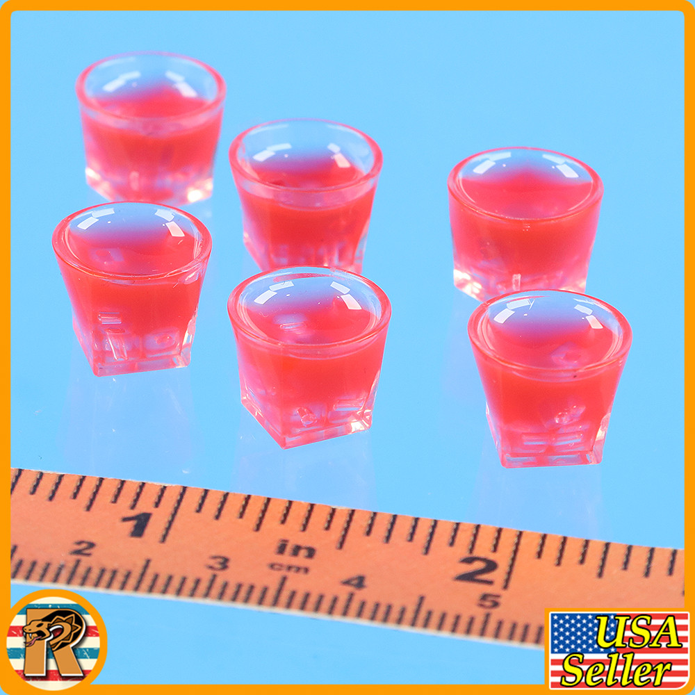Batman Alfred 1966 - 6x Red Shotglasses #2 - 1/6 Scale