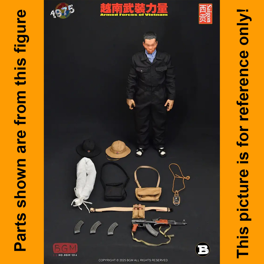 Armed Forces Vietnam 1975 - Black Shoulder pouch #1 - 1/6 Scale