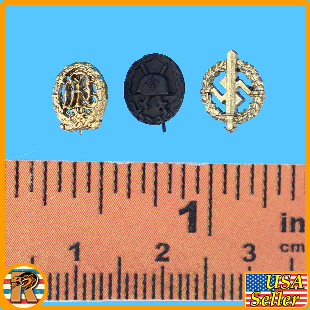 Fogel Polizei DIV - Metal Pin Badges x3 - 1/6 Scale Part - DID