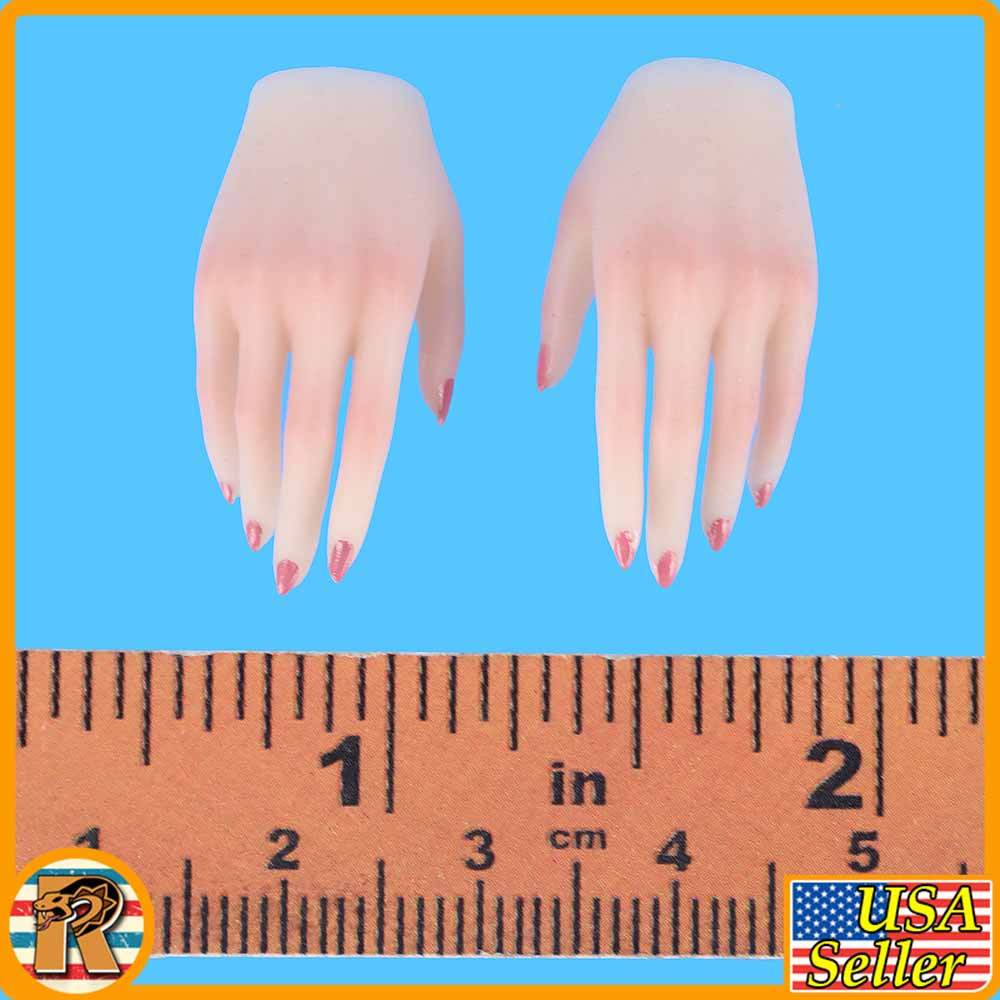 Pink Bunny Girl - Female Hands Set w Polish - 1/6 Scale Part - TBLeague
