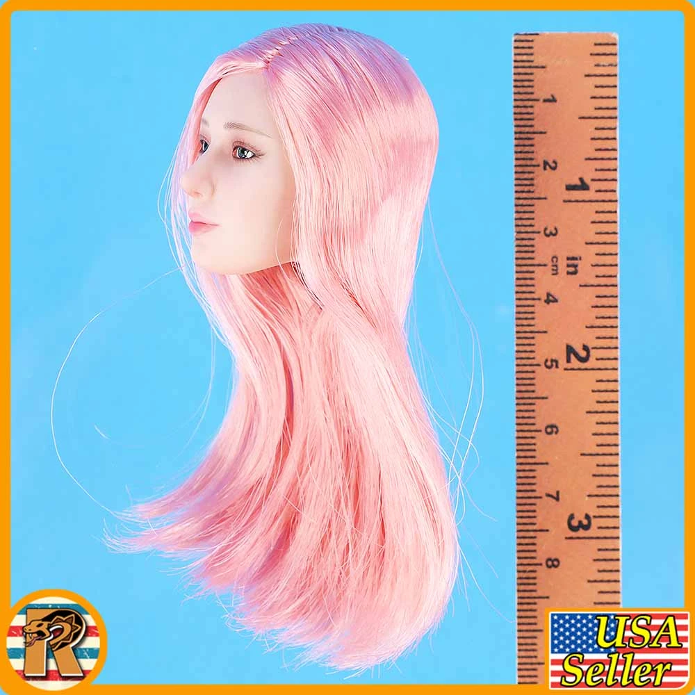 Pink Bunny Girl - Head w/ Pink Hair & Moving Eyes - 1/6 Scale Part - TBLeague
