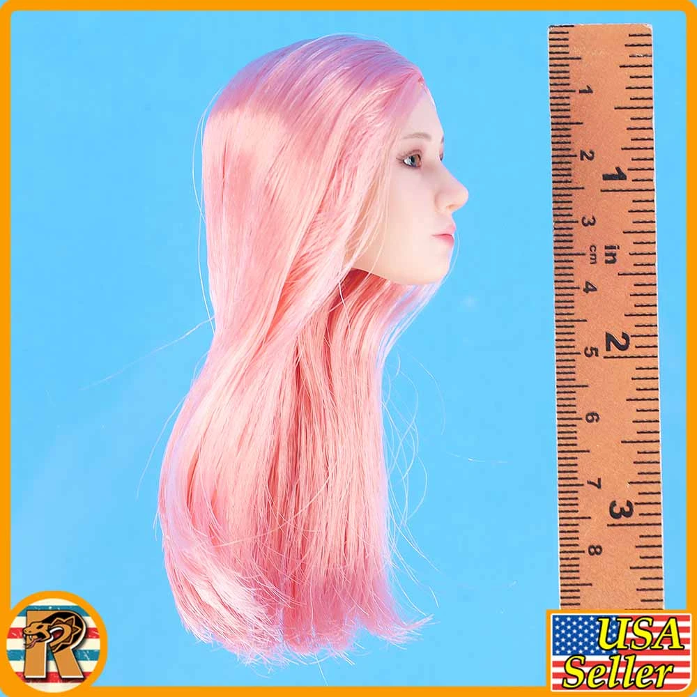 Pink Bunny Girl - Head w/ Pink Hair & Moving Eyes - 1/6 Scale Part - TBLeague