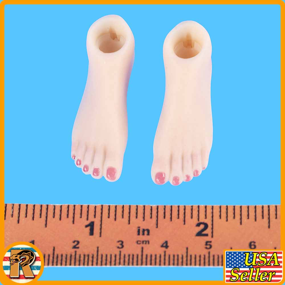 Pink Bunny Girl - Female Regular Feet w/ Polish #1 - 1/6 Scale Part - TBLeague