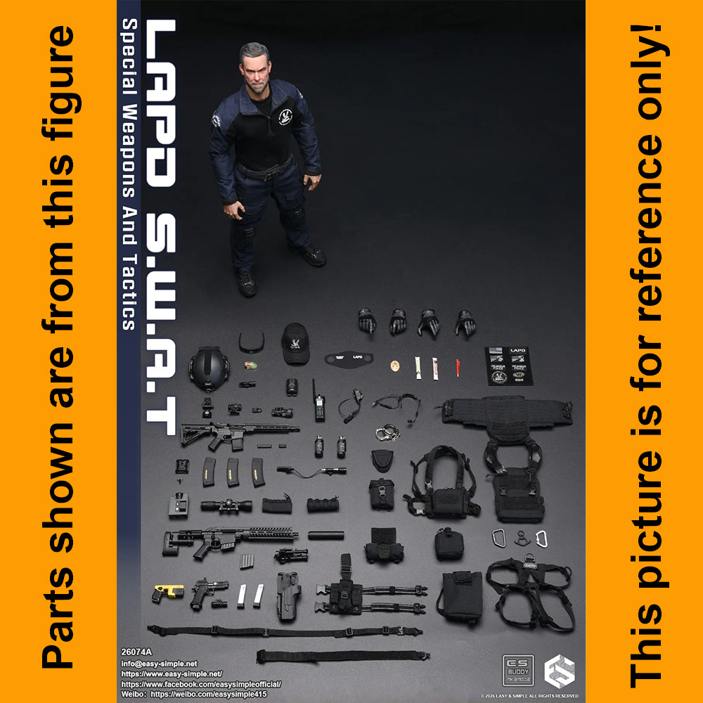 Male Los Angeles SWAT - Police Badge - 1/6 Scale Part - Easy Simple