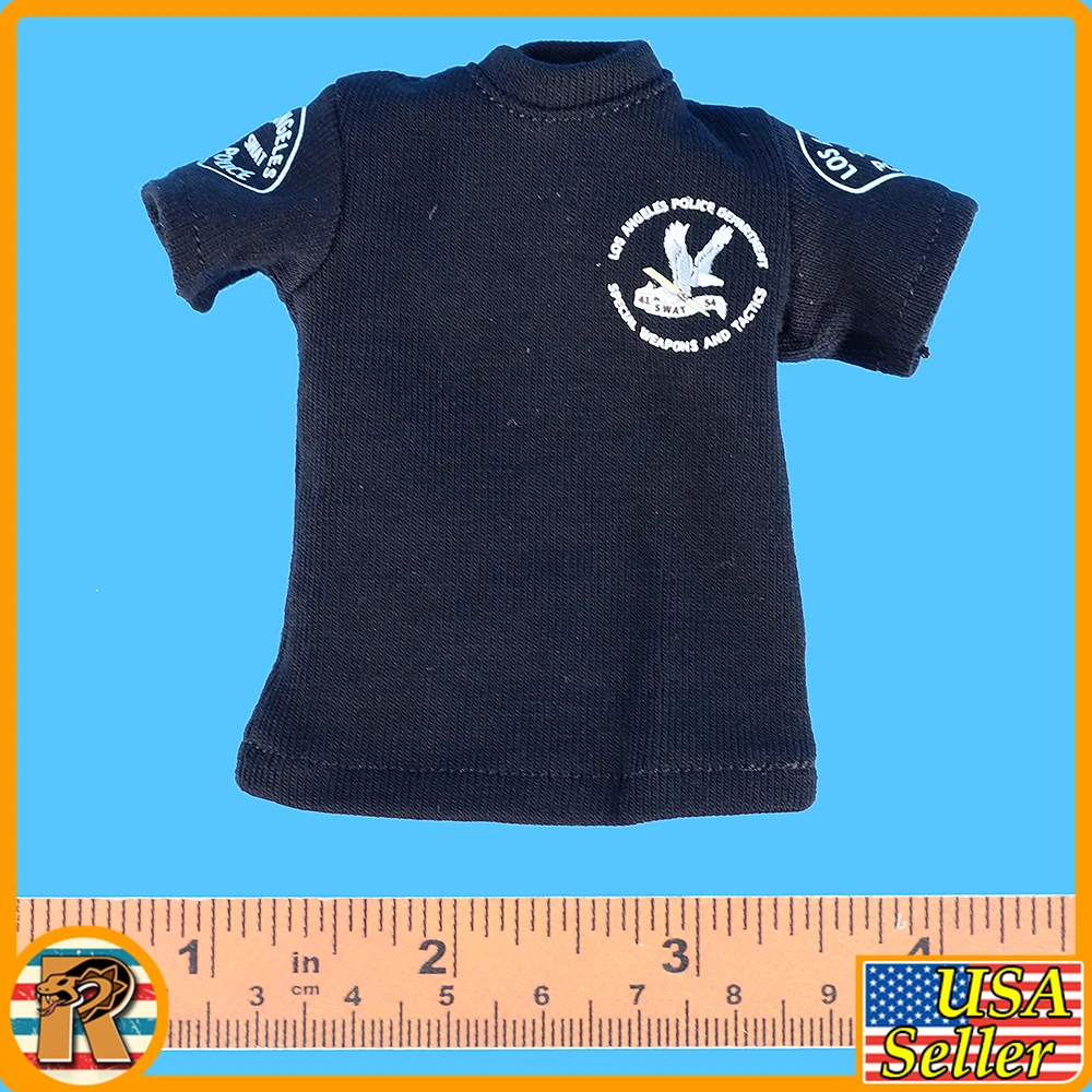 Female Los Angeles SWAT - Black T Shirt (Female) - 1/6 Scale Part - Easy Simple