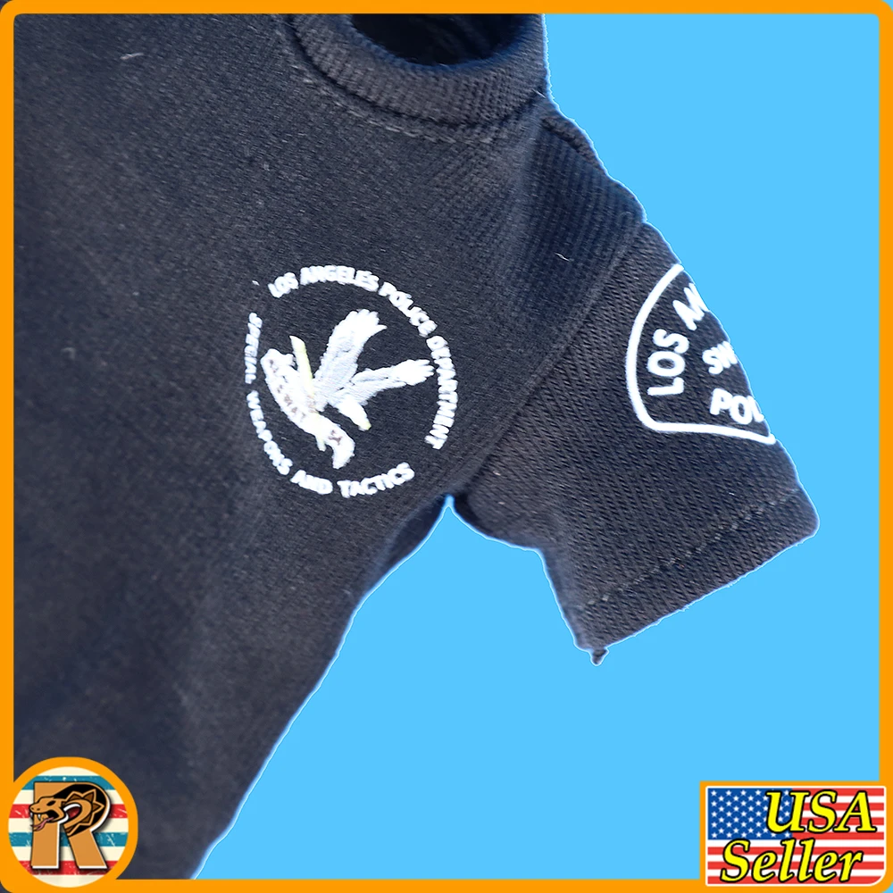 Female Los Angeles SWAT - Black T Shirt (Female) - 1/6 Scale Part - Easy Simple