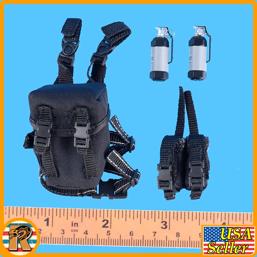 Female Los Angeles SWAT - Pouches & Grenades - 1/6 Scale Part - Easy Simple