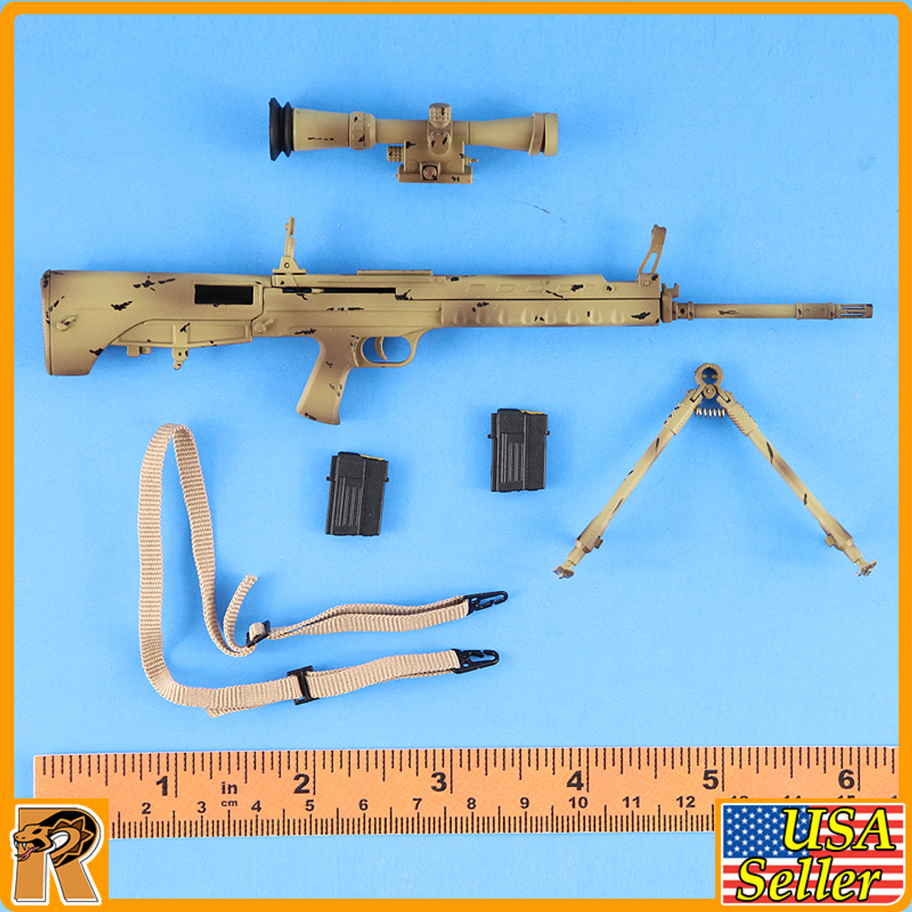 Desert Wolf PLA - QBU88 Sniper Rifle #2 - 1/6 Scale -