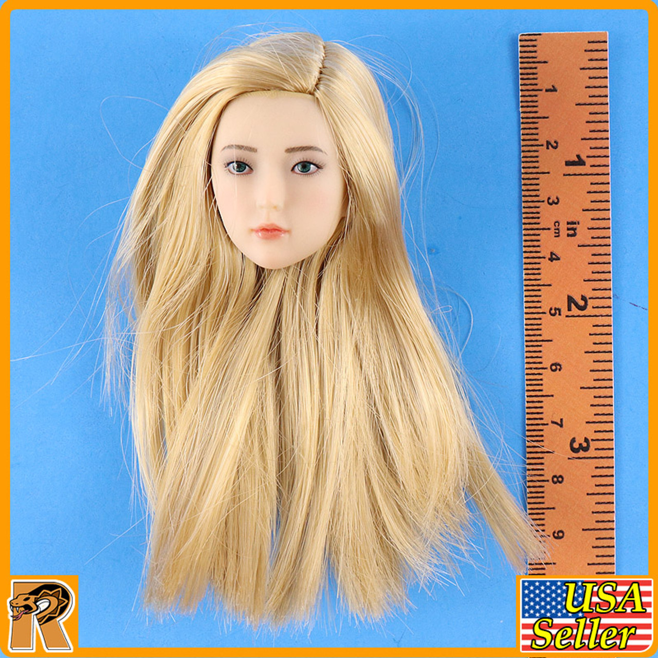 S34 - Female Head w/ Rooted Blonde Hiar - 1/6 Scale -