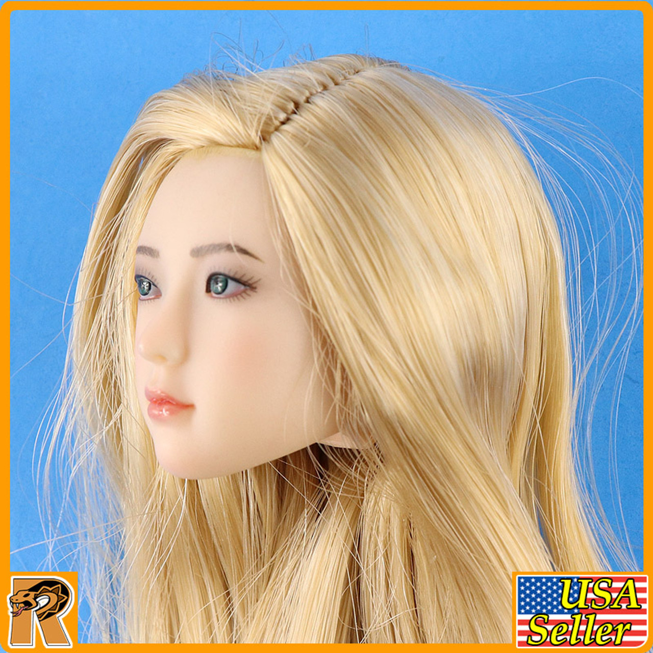 S34 - Female Head w/ Rooted Blonde Hiar - 1/6 Scale -