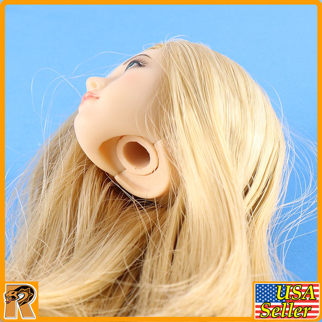 S34 - Female Head w/ Rooted Blonde Hiar - 1/6 Scale -